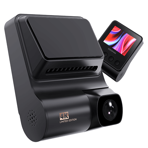4K resolution limited edition dash cam with 2.3-inch LCD display for clear footage playback.