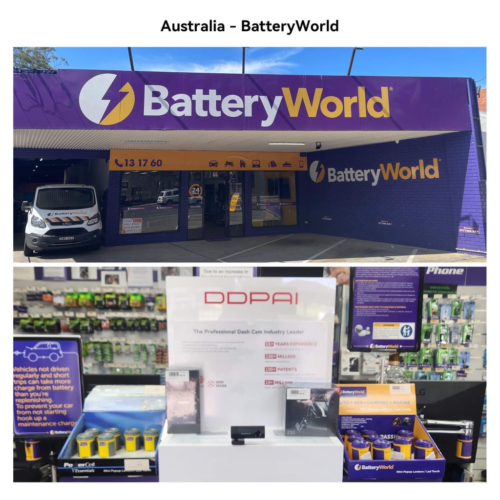 DDPAI dash cams are now available for purchase at Battery World stores in Australia.