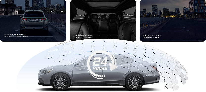 24-hour parking protection with multi-channel recording