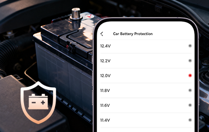 IPS car battery protection with low voltage cutoff settings
