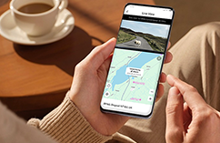 Person viewing 4G remote live view and GPS map on smartphone
