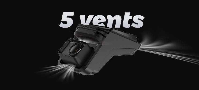 K200 Dash Cam 5 Vents Cooling System