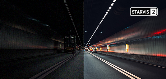 Z60 Master dash cam view under low light